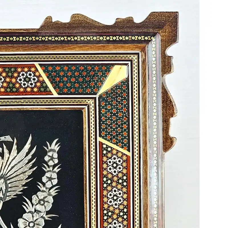 تابلو قلمزنی طرح گل و مرغ کد T5545