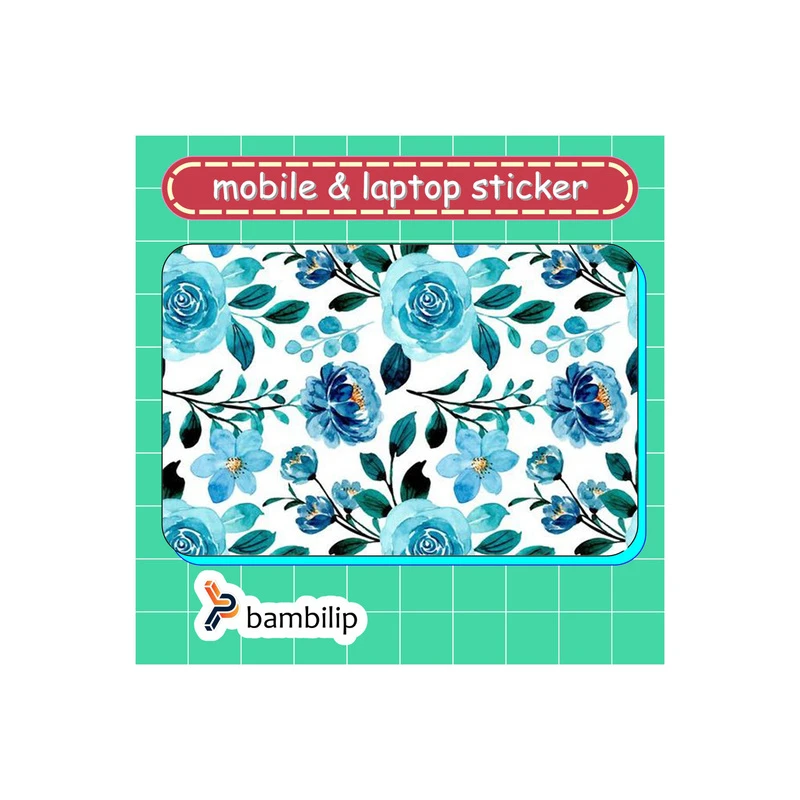 استیکر بامبیلیپ مدل کارت عابر طرح پترن رزهای آبی کد 9452033