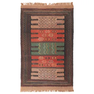 گلیم دستبافت دو متری طرح سفره کردی کد 1408257