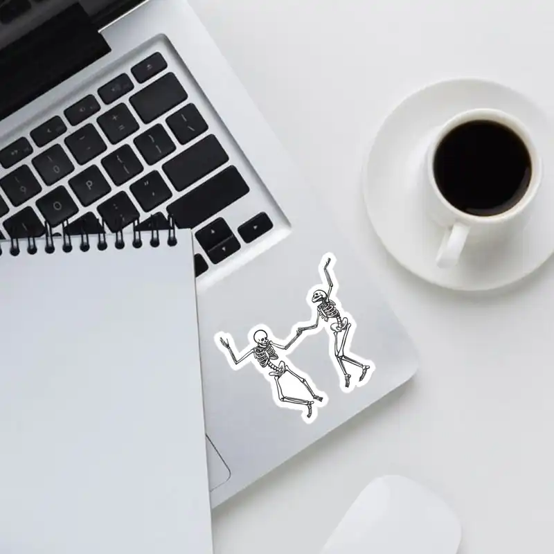 استیکر لپ تاپ طرح اسکلت مجموعه 5 عددی