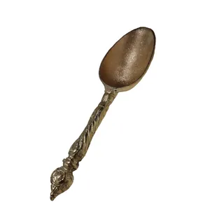قاشق آجیل خوری برنجی مدل گل ساده