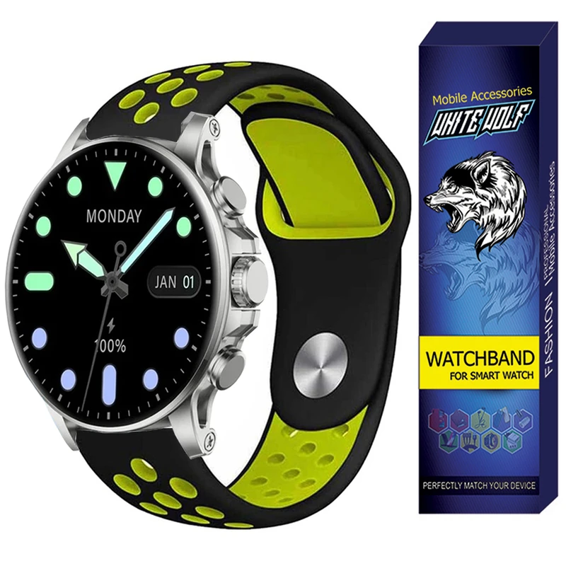 بند وایت ولف مدل WB-Nike مناسب برای ساعت هوشمند گلوریمی M2 MAX LTD / 22MM
