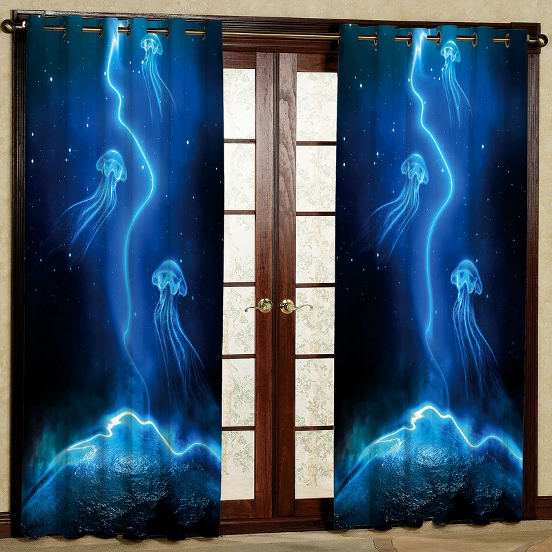 پرده مدل عروس دریایی  هازان پانچی کد 2511 سایز 140x200 سانتی متر