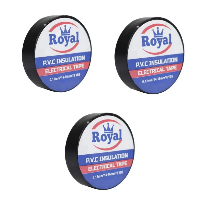چسب برق رویال مدل p.v.c insulation بسته 3 عددی  