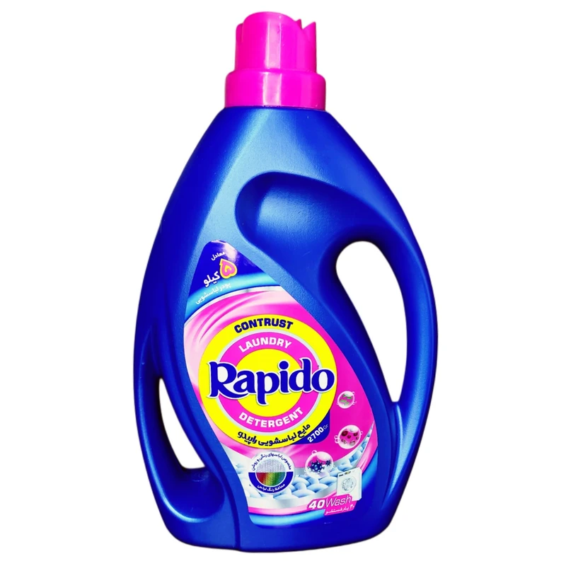 مایع لباسشویی راپیدو مدل آنیونیک مناسب البسه رنگی وزن 2700 گرم