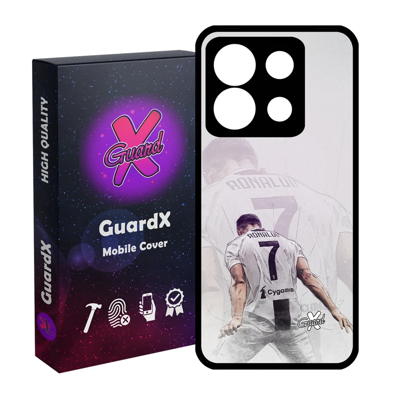 کاور گارد ایکس طرح CR7 مدل Glass10189 مناسب برای گوشی موبایل شیائومی Redmi Note 13 5G