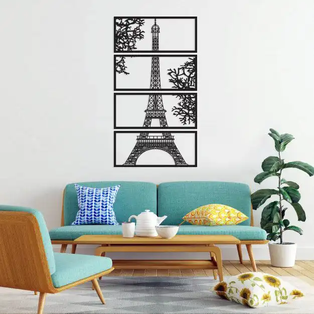 استیکر دیواری طرح برج ایفل مجموعه 4 عددی