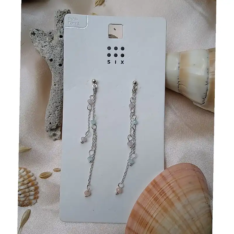 گوشواره زنانه سیکس مدل زنجیر کد H45