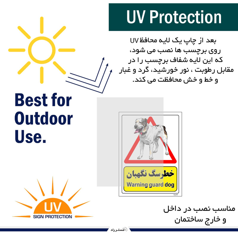 برچسب ایمنی مستر راد طرح خطر سگ نگهبان مدل HSE-OSHA-206