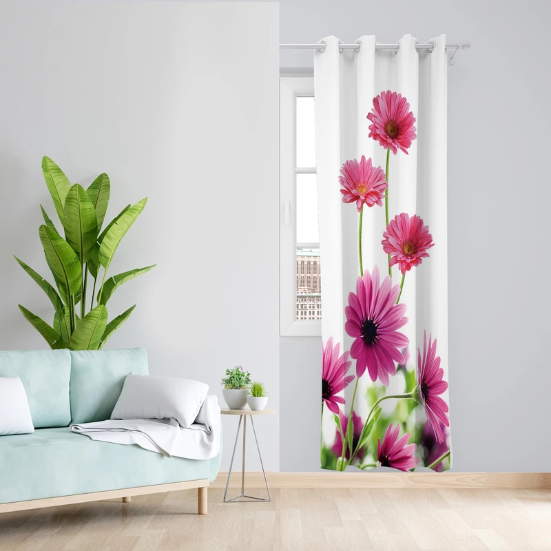  پرده طرح گل مدل مخمل پانچی کد 1190سایز 140x200 سانتی متر