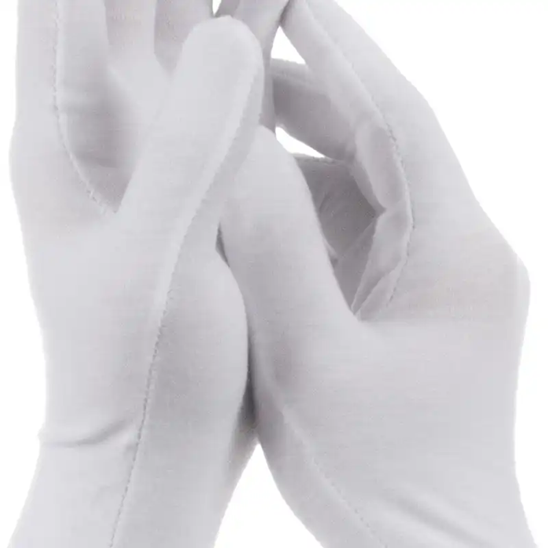 دستکش پرنیا سیلین مدل نخی ساق بلند رنگ سفید