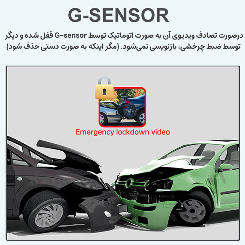 دوربین ثبت وقایع خودرو مدل 4 لنز A306-GPS-WiFi به همراه دوربین دنده عقب