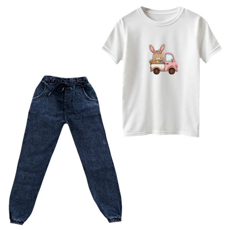 ست تی‌شرت و شلوار پسرانه مدل خرگوش کد 01