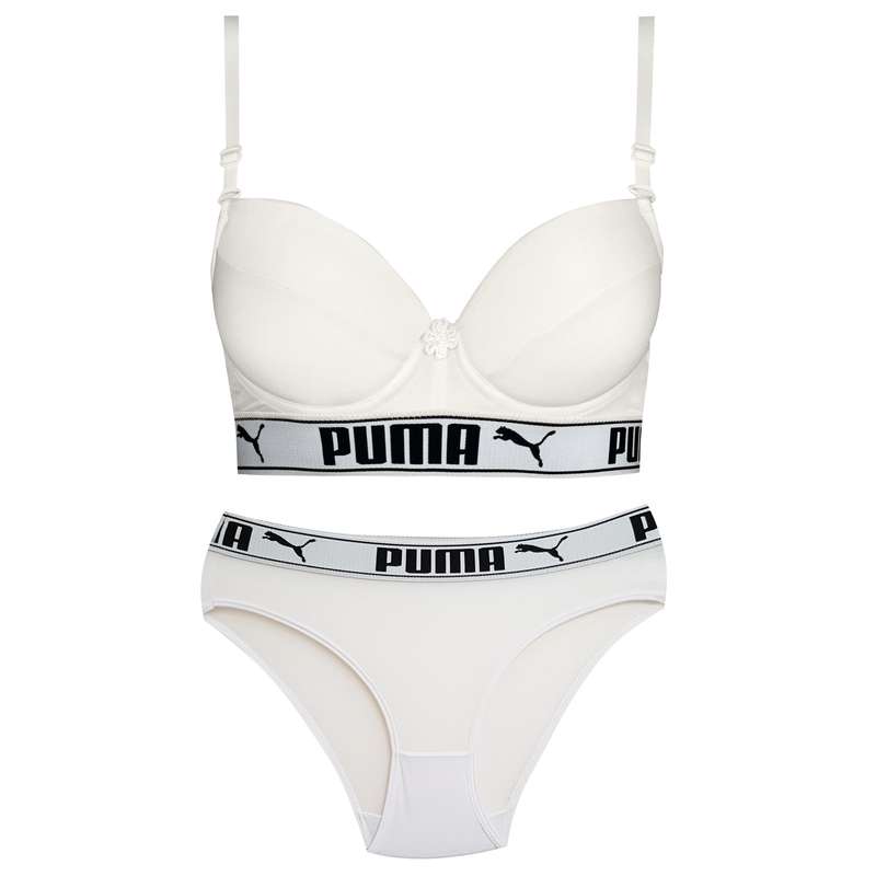 ست شورت و سوتین زنانه لنا مدل فنردار کد 3030-1 رنگ سفید