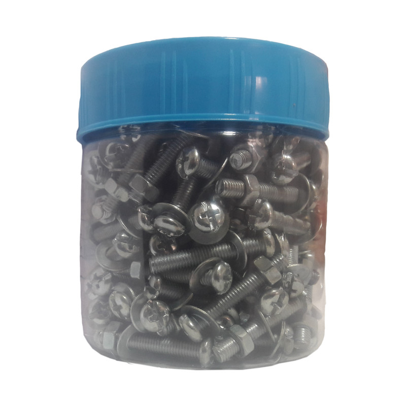 پیچ و مهره و واشر مدل pm130 بسته 130 عددی