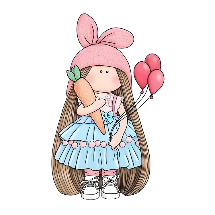 استیکر پارچه و لباس پاد آفرین مدل کارتونی کیوت عروسکی دخترانه کد S5248