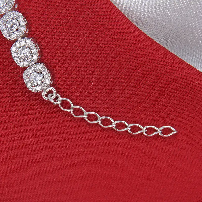 دستبند نقره زنانه مدل آبکاری رادیوم کد DP_596