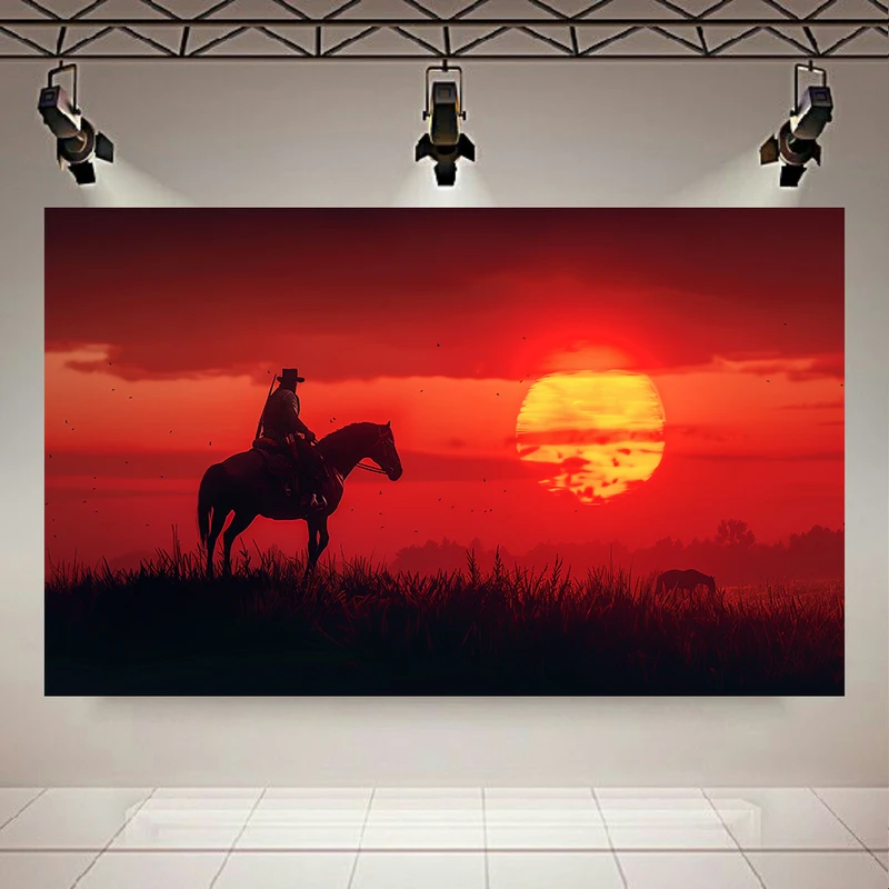 پوستر بک لایت طرح Red Dead Redemption مدل غروب کد AR304680