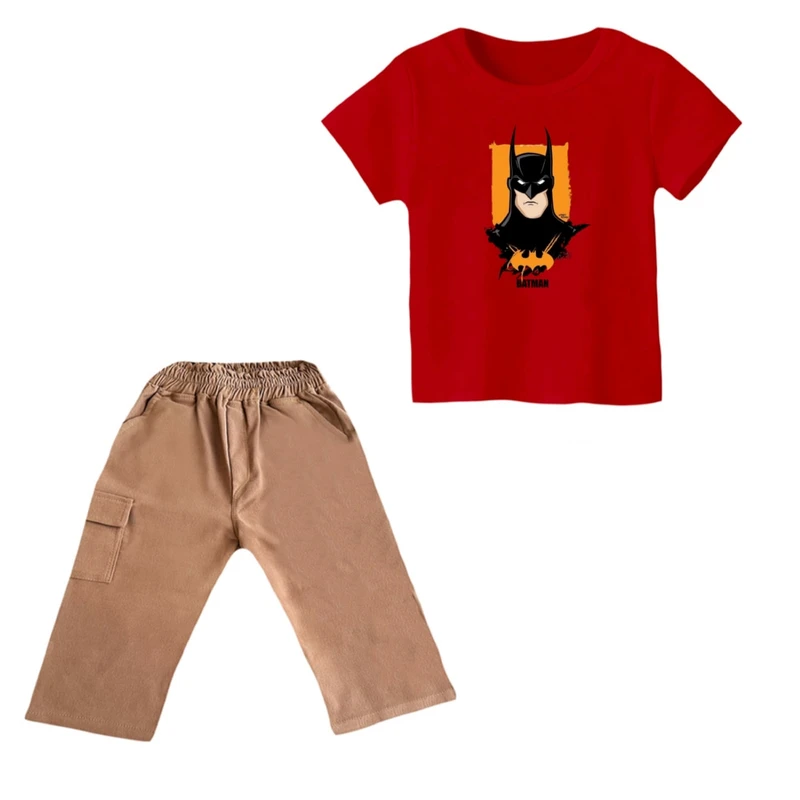 ست تی شرت و شلوارک پسرانه مدل بتمن کد 13