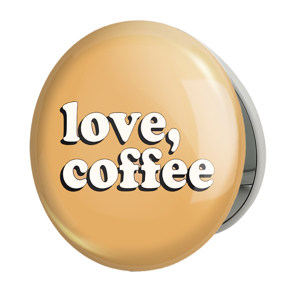 آینه جیبی خندالو طرح قهوه Coffee مدل تاشو کد 21997 