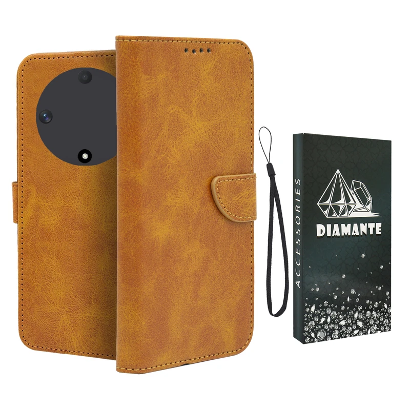 کیف کلاسوری دیامانته مدل Scusa Bk مناسب برای گوشی موبایل آنر X9B به همراه بند آویز