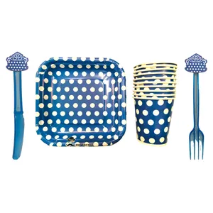 مجموعه 40 عددی تم تولد مستر تم طرح خال خال پلاس