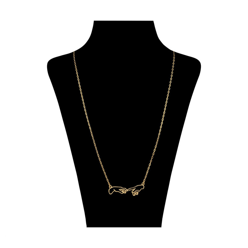 گردنبند طلا 18 عیار زنانه قیراط طرح دست کد GH4584