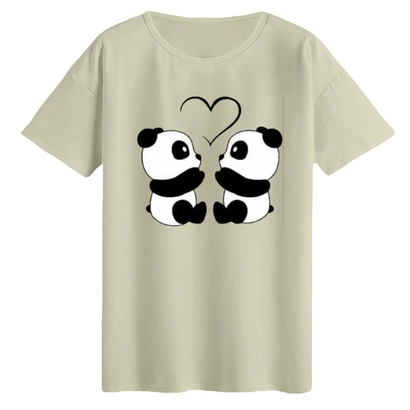 تی‌شرت لانگ آستین کوتاه زنانه مدل پاندا عاشق