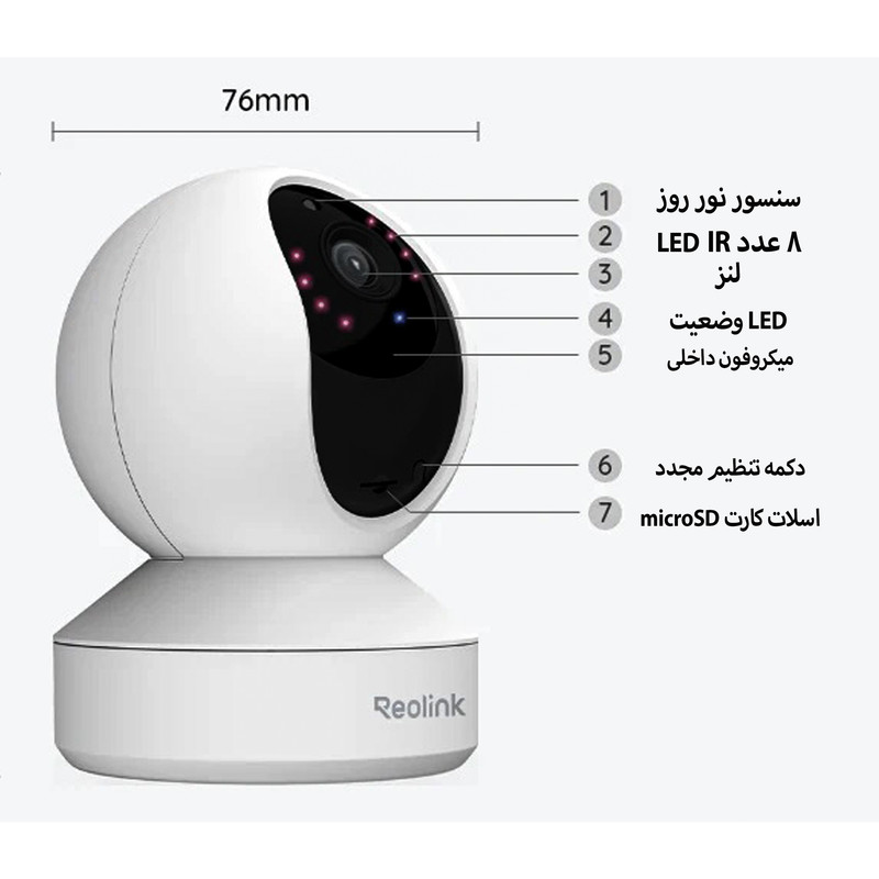 دوربین مداربسته تحت شبکه ریولینک مدل E1 HD