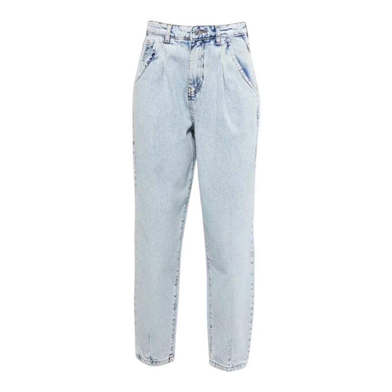 شلوار جین مام فیت زنانه ال سی وایکیکی مدل تمام پنبه مام‌فیت