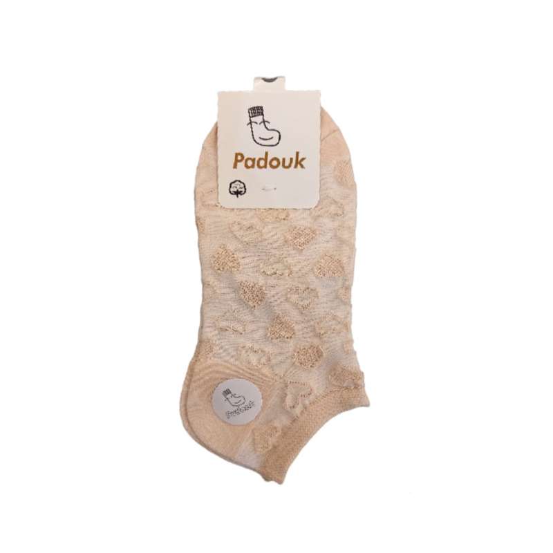 جوراب ساق کوتاه دخترانه پادوک مدل قلبی 3557