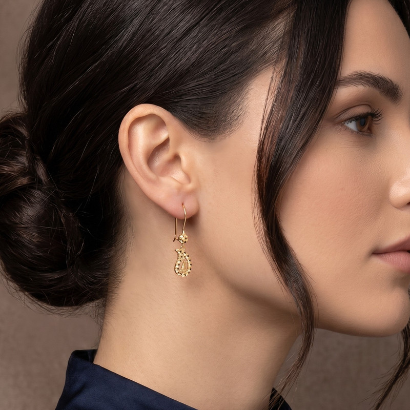 نیم ست طلا کم اجرت 18 عیار زنانه سهی مدل SS18
