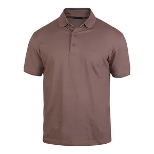پولوشرت آستین کوتاه مردانه مدل جودون ساده رنگ قهوه ای