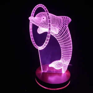 چراغ خواب کودک مدل بالبینگ سه بعدی دلفین کد 1420