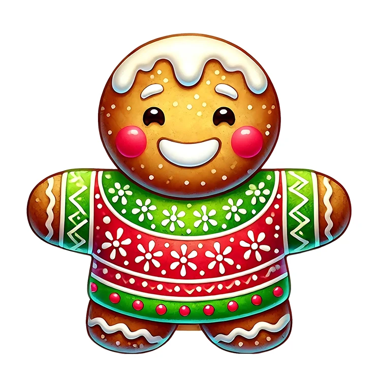 استیکر پارچه و لباس پاد آفرین مدل کریسمس طرح کوکی بیسکویت کد S3093