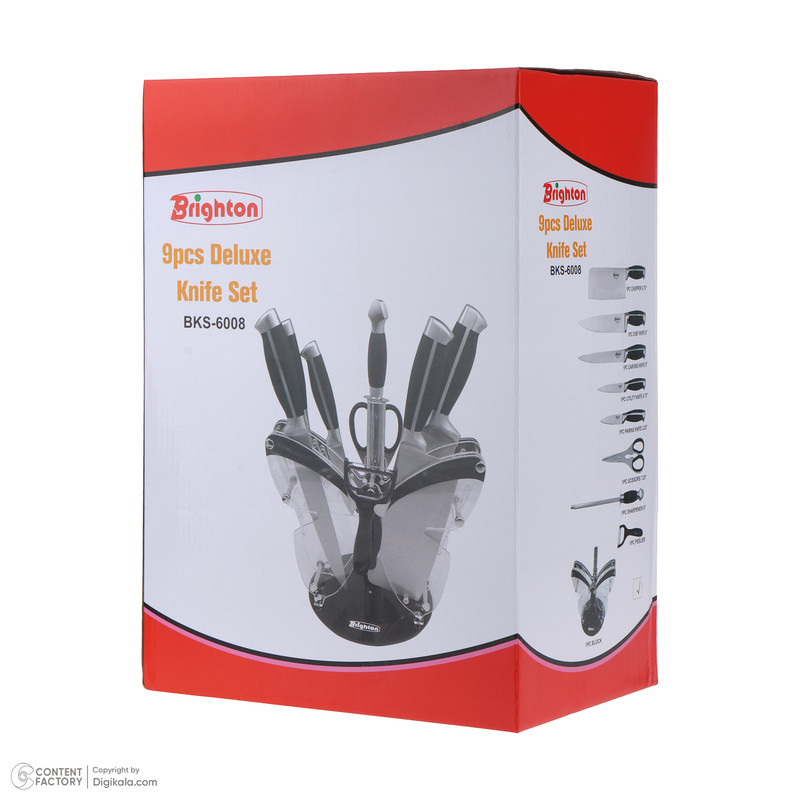 سرویس چاقو آشپزخانه 9 پارچه برایتون مدل BKS-6008
