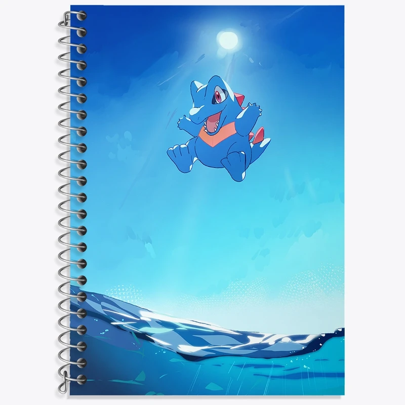 دفتر زبان 50 برگ خندالو مدل سه خط طرح بازی پوکمون (pokemon) کد 32746