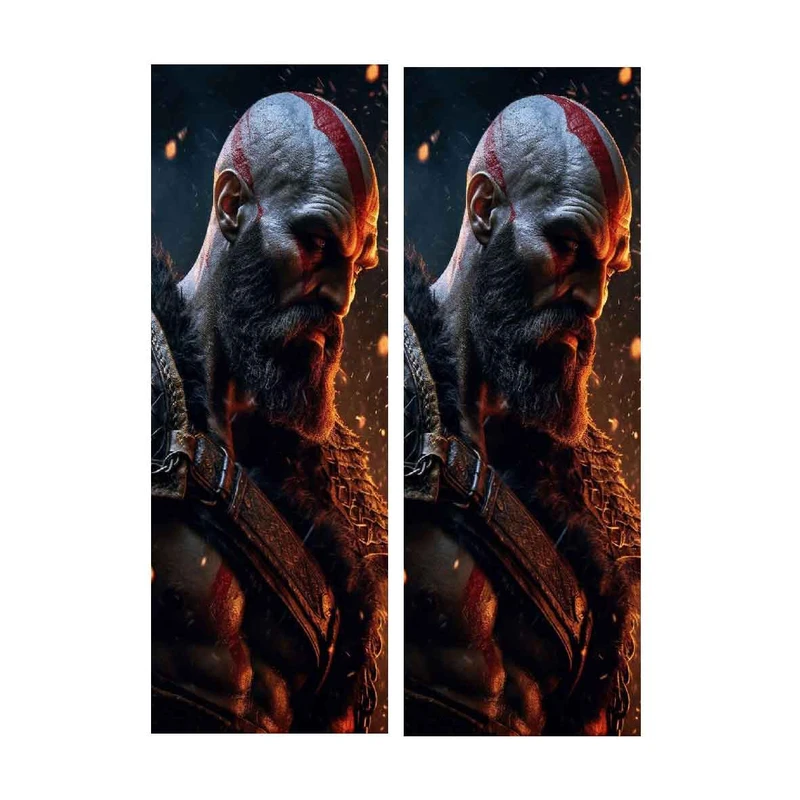 برچسب ستون خودرو طرح گاد آف وار کد BS041 بسته دو عددی