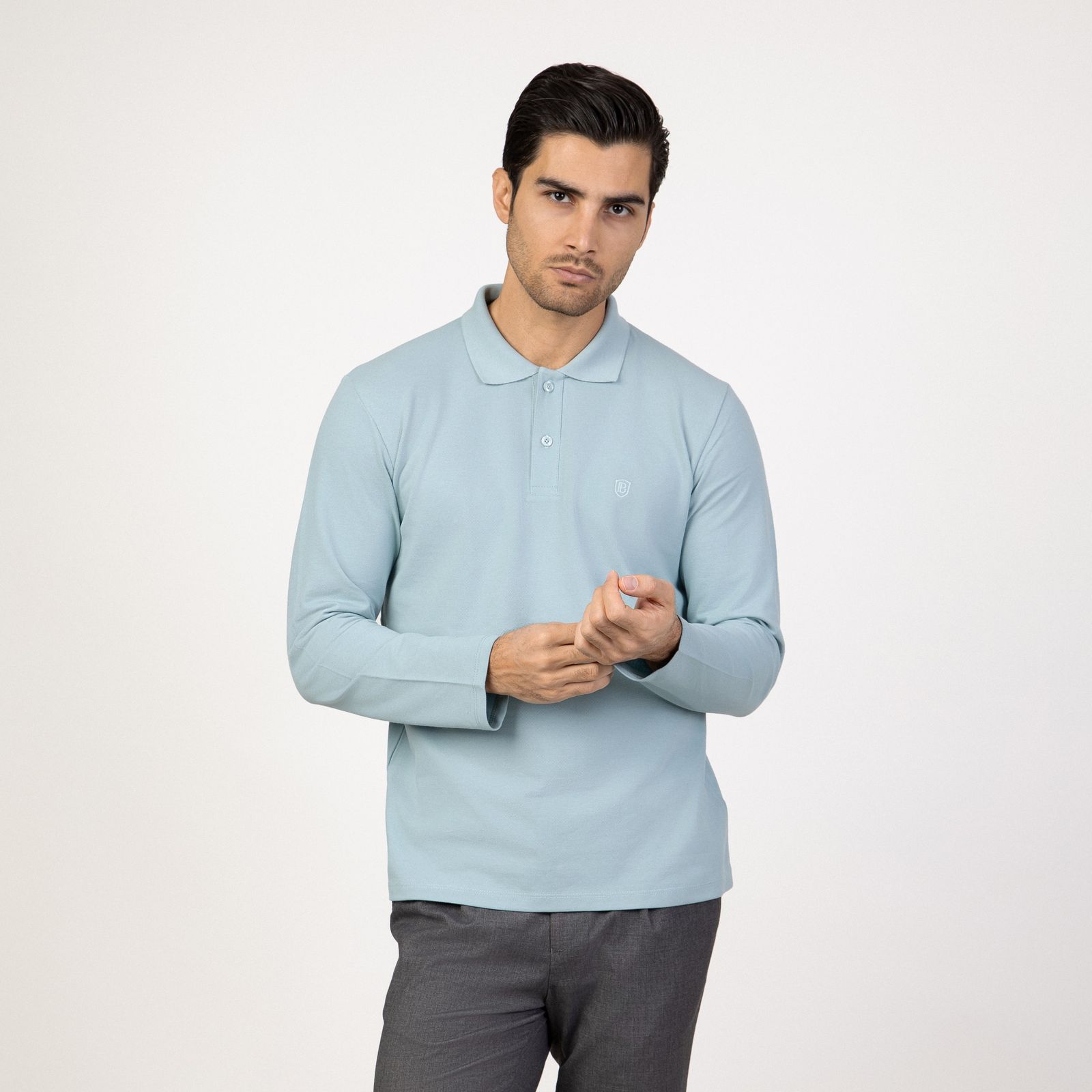 پولوشرت آستین بلند مردانه باینت مدل 395-8 -  - 2