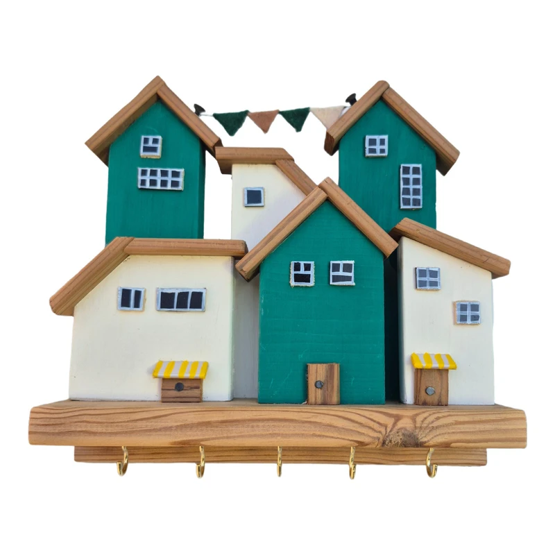 جاکلیدی دیواری چوبی مدل دهکده جنگلی