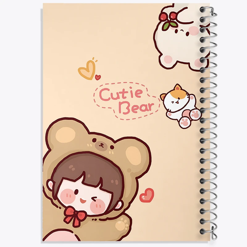 دفتر ژورنال نویسی 50 برگ خندالو مدل نقطه ای طرح دخترانه کیوت کد N3948