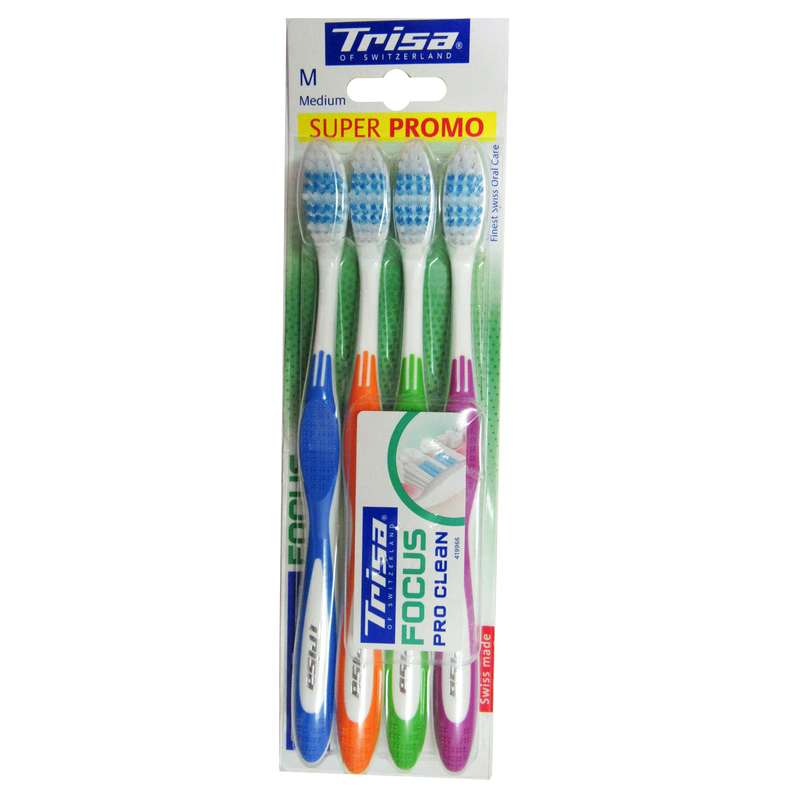 مسواک تریسا سری Super Promo مدل Focus Pro Clean با برس متوسط بسته 4 عددی مسواک تریسا سری Super Promo مدل Focus Pro Clean با برس متوسط بسته 4 عددی