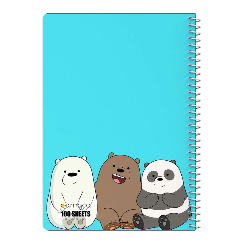 دفتر مشق 100 برگ سیمی کارنیکا طرح سه خرس کله پوک We Bare Bears کد 63431