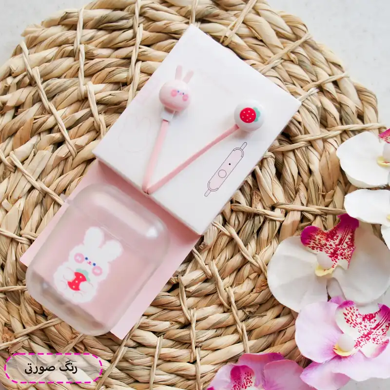 هندزفری طرح خرگوش مدل PlushRabbit-XY-52 به همراه کیف هندزفری