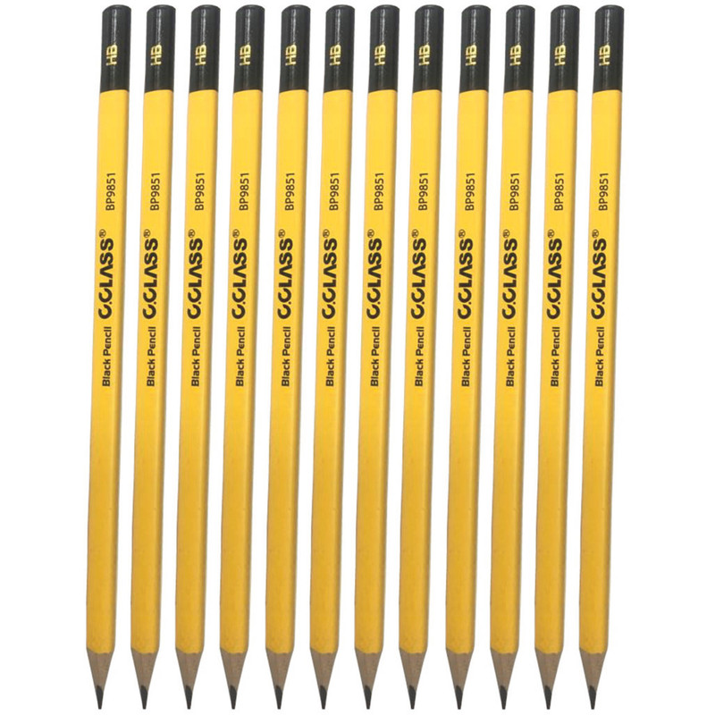 مداد مشکی سی کلاس مدل Yellow12 بسته 12 عددی
