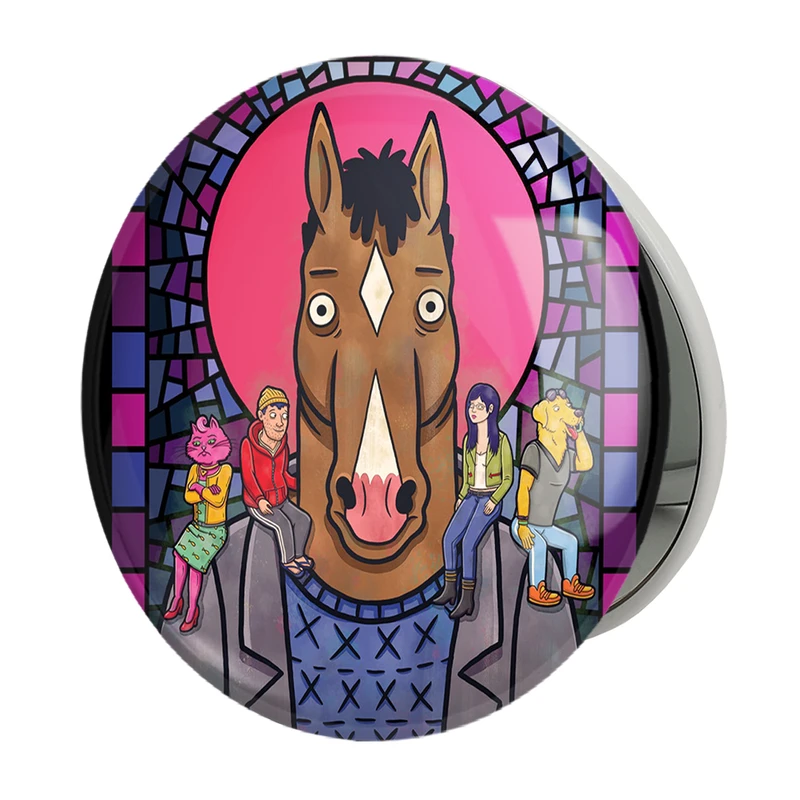 آینه جیبی خندالو طرح سریال بوجک هورسمن Bojack Horseman مدل تاشو کد 1136 