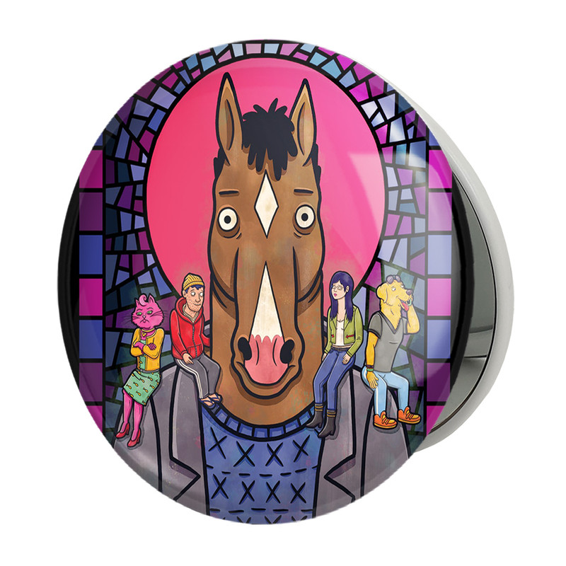 آینه جیبی خندالو طرح سریال بوجک هورسمن Bojack Horseman مدل تاشو کد 1136 