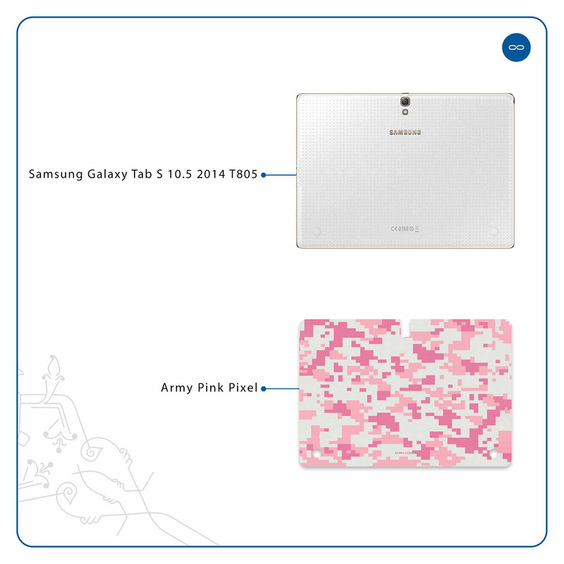 برچسب پوششی ماهوت مدل Army-Pink-pixel مناسب برای تبلت سامسونگ Galaxy Tab S 10.5 2014 T805