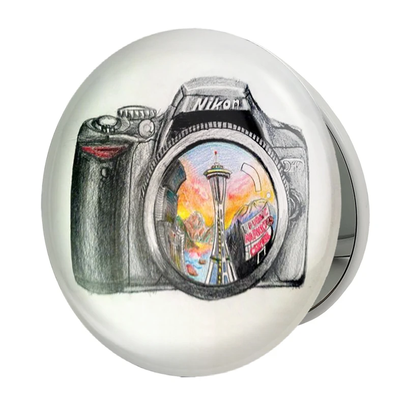 آینه جیبی خندالو طرح دوربین مدل تاشو کد 1692 