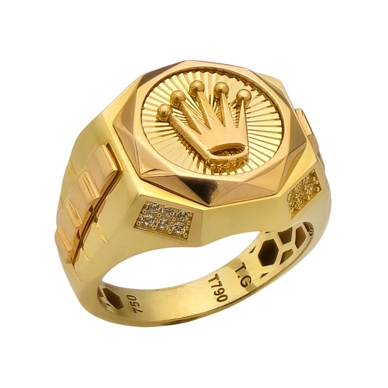 انگشتر طلا 18 عیار مردانه گالری رحمانی کد 061